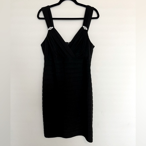 Dressbarn Collection Black Evening Dress with Rhinestones formal Size 14 W NWT - Picture 1 of 7